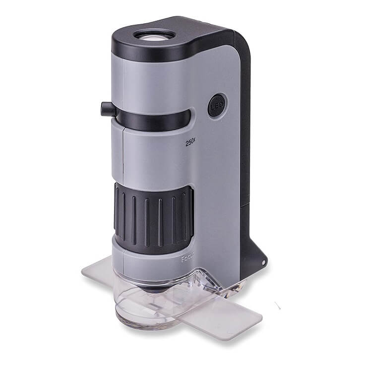 Carson MicroFlip 100x-250x LED Lighted Pocket Microscope