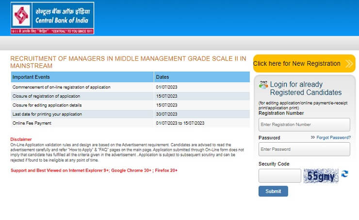 Central Bank of India recruitment 2023
